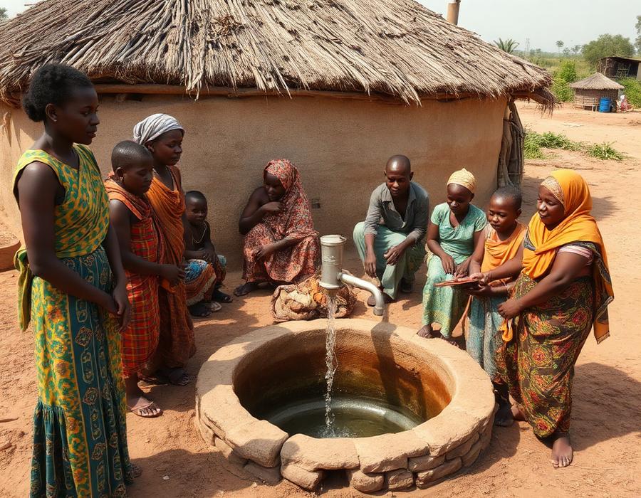 Building a clean water well in Northern Ghana